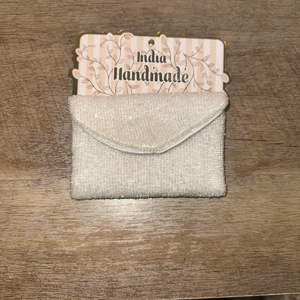 White Beaded Coin purse